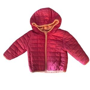 Cat & Jack 12m Pink Lightweight Puffer Jacket with Fleece Lining.